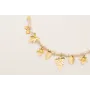Collar con mini perlas, chips madre perla, hojas y