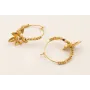 Pendientes aro con cubitos hoja 5 puntas con BAÑO