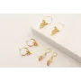 Pendientes aro con cubitos hoja 5 puntas con BAÑO