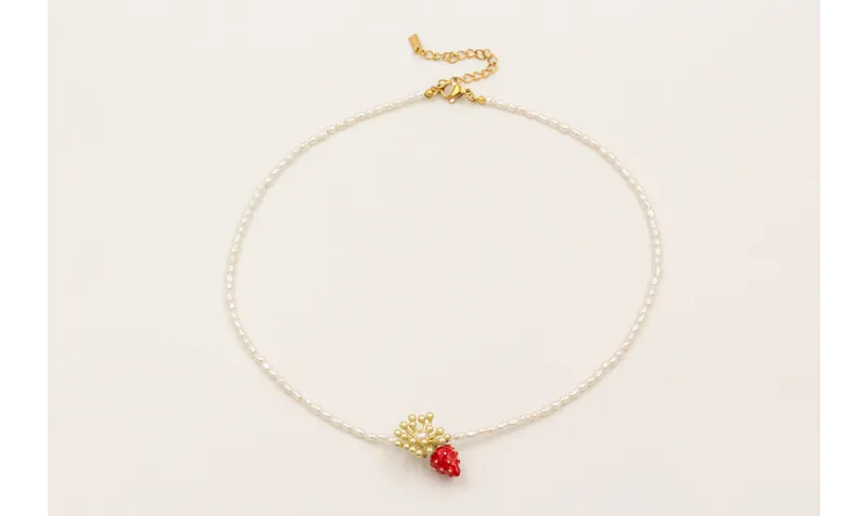 Collar cierre acero inoxidable con perlas naturale