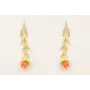 Pendientes colgante ramilletes dorado mate con cam