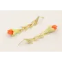 Pendientes colgante ramilletes dorado mate con cam