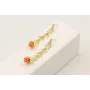 Pendientes colgante ramilletes dorado mate con cam