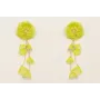 Pendientes flores 2 capas esmaltadas en color lima