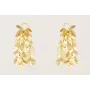 Pendientes gota 3 anillas dorado mate con flecos c