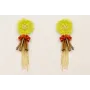 Pendientes flor 2 capas esmaltado lima, burruños o