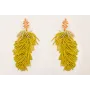 Pendientes petalos esmaltados nectarina con flecos
