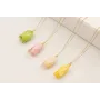 Solitario cadena eslabón pequeño dorado con colgan