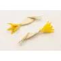 Pendientes hoja doblada esmalte beige colgante flo
