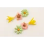 Pendientes flor grande esmaltada verde con campani