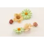 Pendientes flor grande esmaltada verde con flor na
