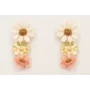 Pendientes flor natural resina grande blanca con f