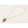 Collar cadena strass rosa opal con flor natural re