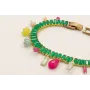 Pulsera strass rectangular color verde con colgant