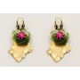 Pendientes perno cabeza serpiente esmaltada con fl