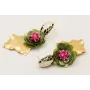 Pendientes perno cabeza serpiente esmaltada con fl