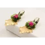 Pendientes perno cabeza serpiente esmaltada con fl