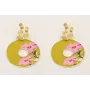 Pendientes ramillete hojas redondas dorado mate co