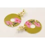 Pendientes ramillete hojas redondas dorado mate co