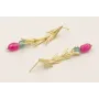 Pendientes pino dorado mate con cubo gris azulado 