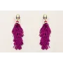 Pendientes fleco abalorio purpura con facetadas fa