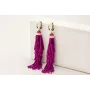 Pendientes fleco abalorio purpura con facetadas fa