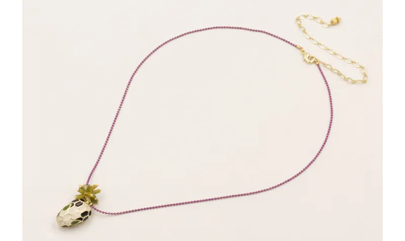 Collar cadena bolitas esmalte cardenal con cabeza 