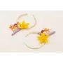 Pendientes aro planp abierto con flor miyuki amari