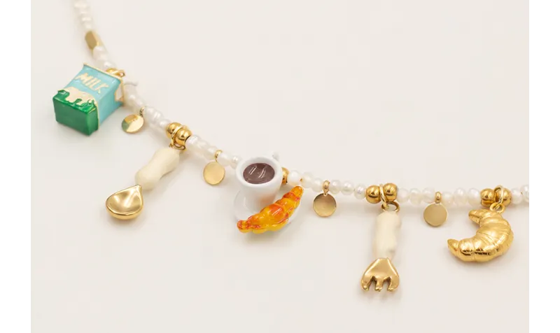 Collar ACERO INOXIDABLE con perlitas naturales col