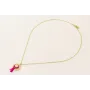 Collar cadena eslabón pequeño dorado mate con colg