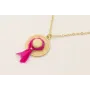 Collar cadena eslabón pequeño dorado mate con colg