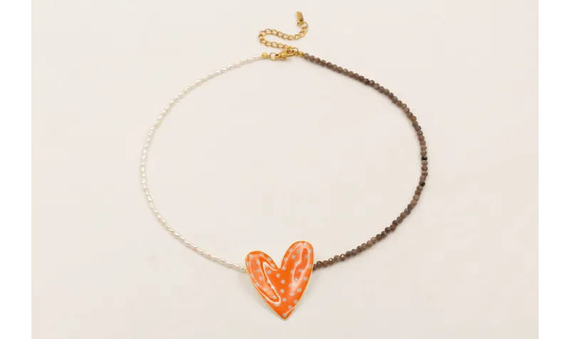 Collar mitad perlas naturales mitad bolas facetada