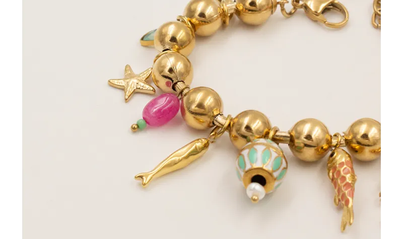 Pulsera completa ACERO INOXIDABLE bolas grandes co