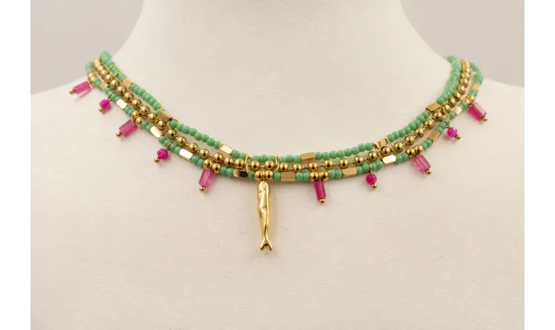 Collar 3 vueltas ACERO INOXIDABLE de cadena caompl