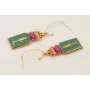 Pendientes colgante chapa pez esmalte verde, pepit