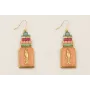 Pendientes colgante chapa pez esmalte rosa palo, c