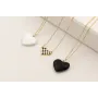 Solitario corazón blanco con cadena eslabón pequeñ