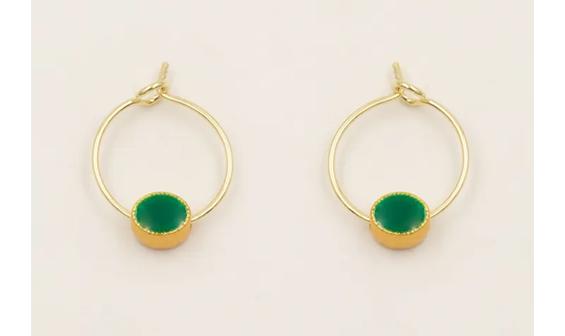 Pendientes aro  pequeño ACERO INOXIDABLE con entre