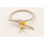 Pulsera goma color beige con burruño facetadas ama