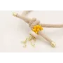 Pulsera goma color beige con burruño facetadas ama