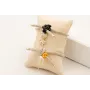 Pulsera goma color beige con burruño facetadas ama