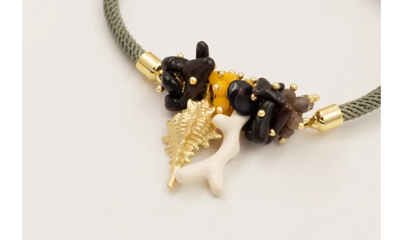 Pulsera cordón preparado para pulsera color gris c