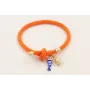 Pulsera cordón elastico naranja con pez esmaltado 