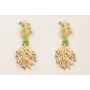 Pendientes ramillete hojas redondas dorado mate, f