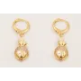 Pendientes ORO18K cierre con pez brillos cristal, 
