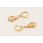 Pendientes ORO18K cierre con pez brillos cristal, 