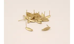Perno hojita 15mm Oro / Base Pendientes 