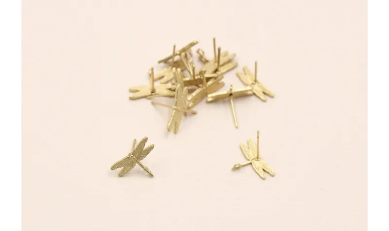 Perno Libélula 10*16 Oro Mate / Base Pendientes 