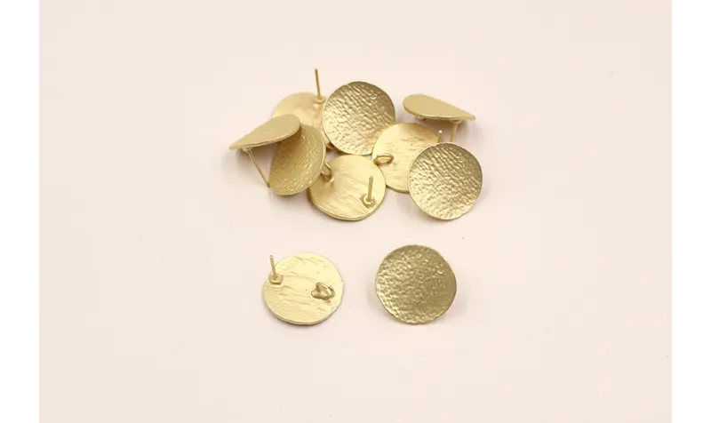 Perno disco 18.5mm oro mate / Base Pendientes 