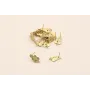 Perno hojas redondas 16*10mm oro mate / Base Pendientes 